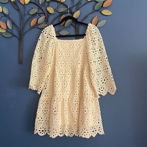 Lovecolette eyelet lace bohemian babydoll dress Small